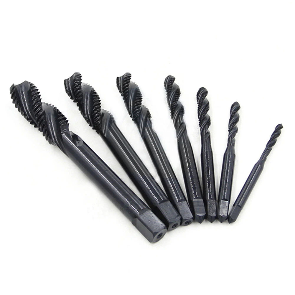 

7PCS HSS Machine Screw Thread Metric Plug Nitriding Spiral Flute Tap Drill Set M3 M4 M5 M6 M8 M10 M12 Hand Tools High Quality