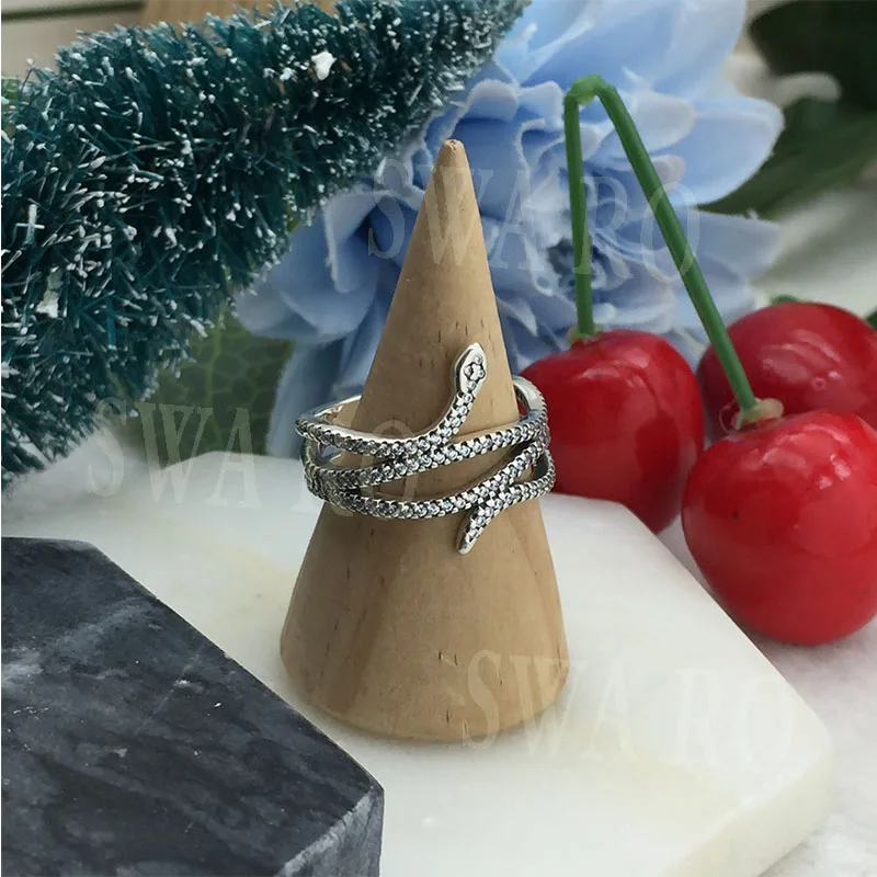 

2020 New Sterling Silver 925 High Quality Exquisite 1:1 Rings Of Swirling Snake Ring Suitable For Women's Jewelry Gifts 190954cz