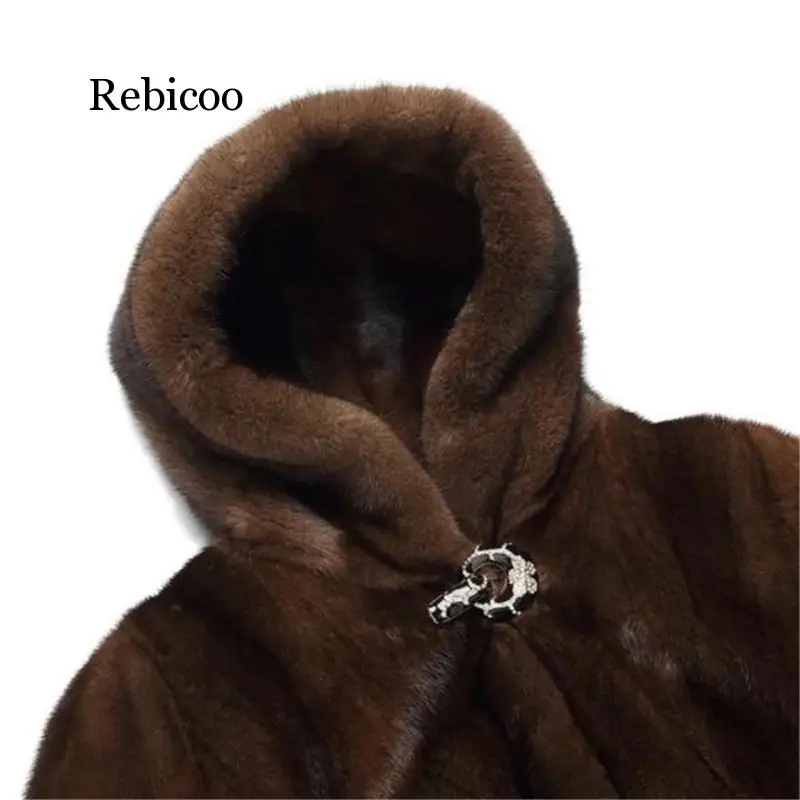 Новое меховое пальто для женщин среднего возраста Осень-зима большие размеры