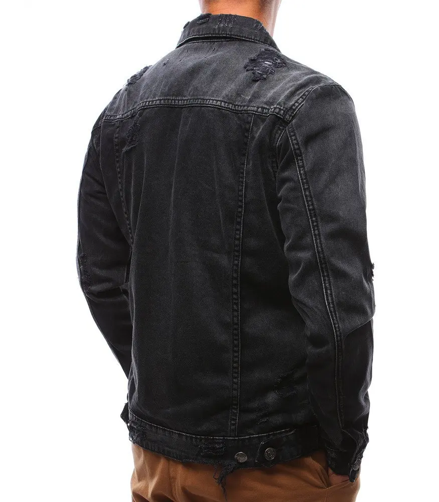 

Autumn new men denim hole in the jacket