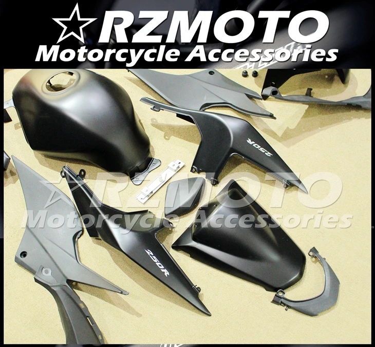 

High quality New ABS Motorcycle Full Fairing Kits fit for Kawasaki Ninja EX250 2008 2009 2010 2011 2012 250R Custom Black matte