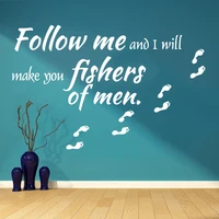 follow me and i will make you fishers of men wall sticker vinyl decor livingroom bedroom decor art decals decoration hy1930