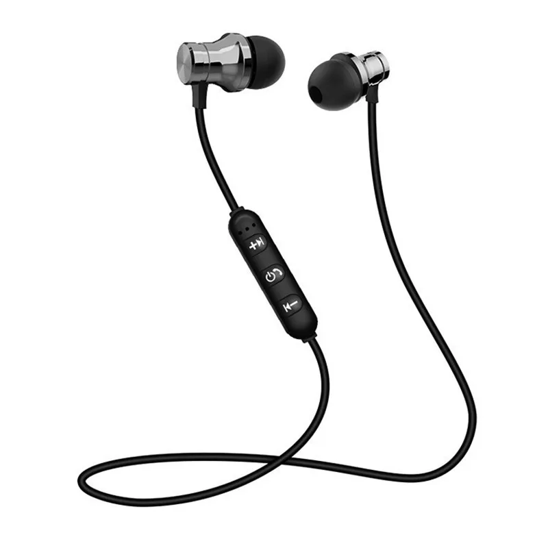 Серый Магнитные аттракционы Bluetooth наушники гарнитура Sweatproof спортивные наушники с кабелем Молодежные наушники Встроенный микрофон беспроводные наушники - Цвет: Серый