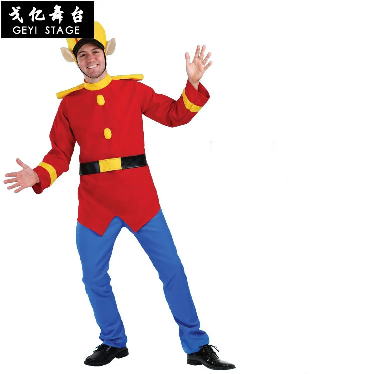 

Halloween Adult Men Red Advertising Clothing American Kelloggs Corn Flakes Bumble Boom Costume