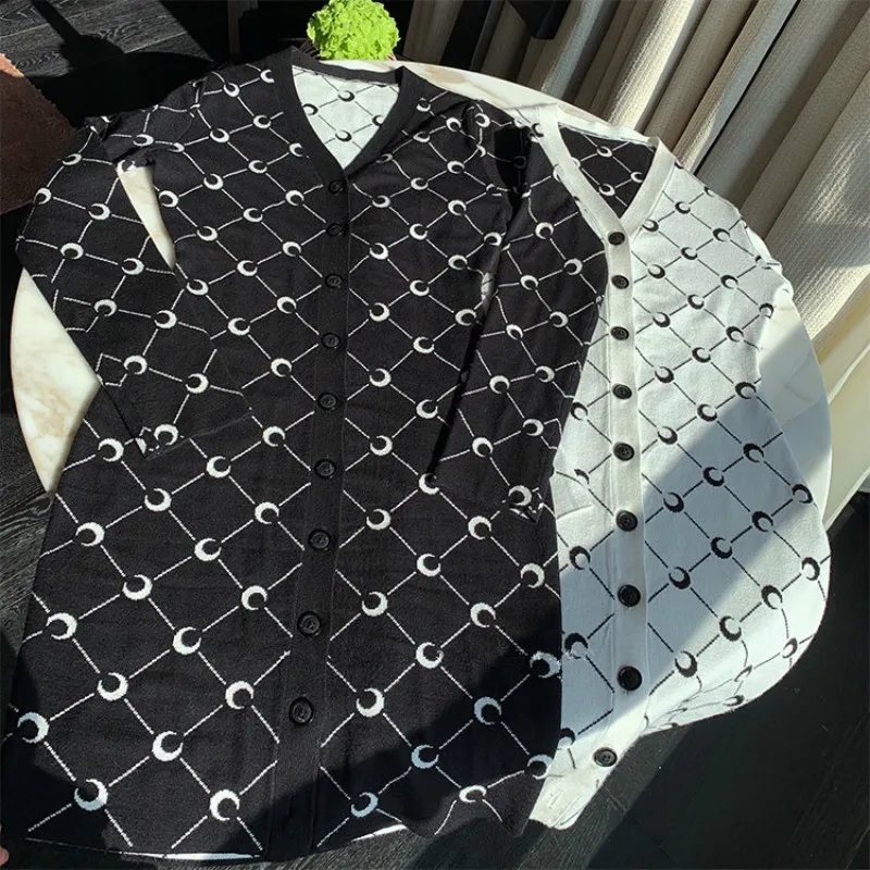 New Style Autumn Winter Fashion Versatile Tight Fitting Self Cultivation Classic Design Black White Diamond Jersey Dress M2