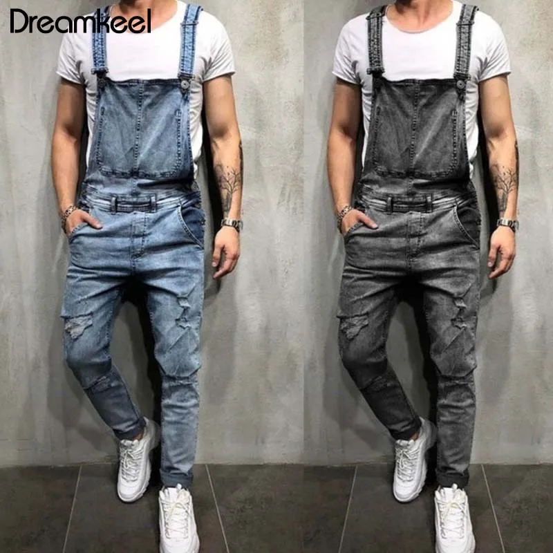 Мужские джинсовые комбинезоны Dreamkeeel повседневные свободные штаны комбинезон в
