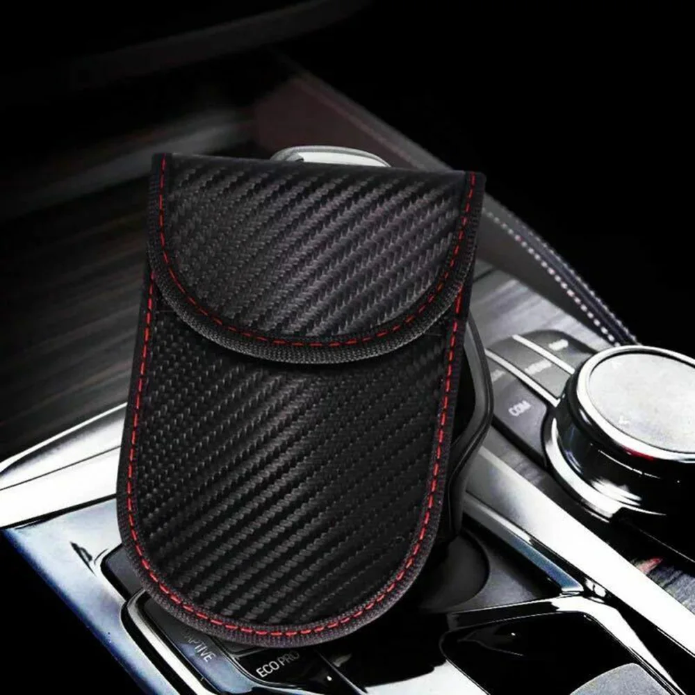 

Anti Theft Signal Blocker Box Bag PU Leather With PU Pouch Car Key Fob
