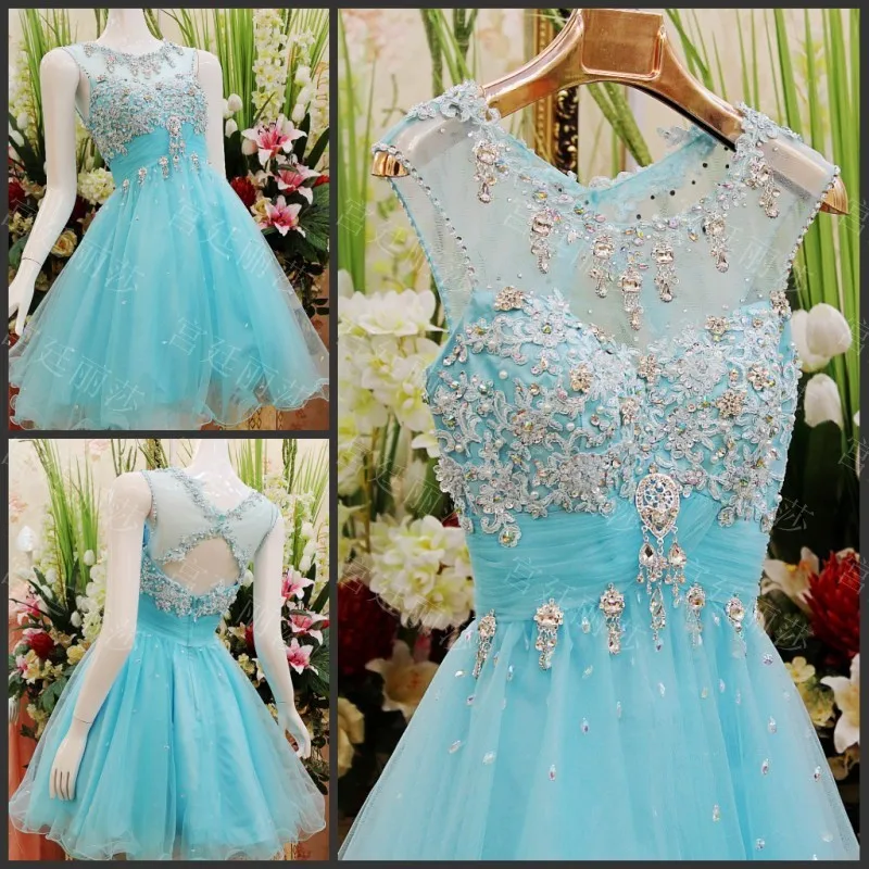 

Скромное ТРАПЕЦИЕВИДНОЕ ПЛАТЬЕ С глубоким вырезом, светло-голубое красивое платье для встречи выпускников, короткие милые платья для подру...