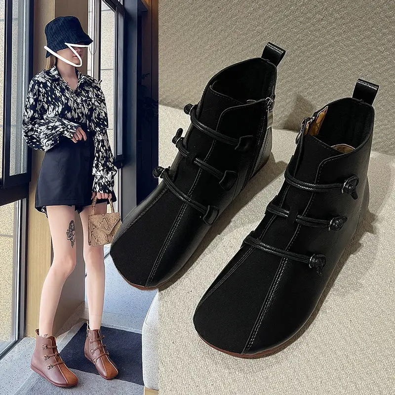 

Martin Boots Women's New 2022 Top Hot Style All-match Flat-bottom Korean Fried Street Short Boots Ins Spring and Autumn Models