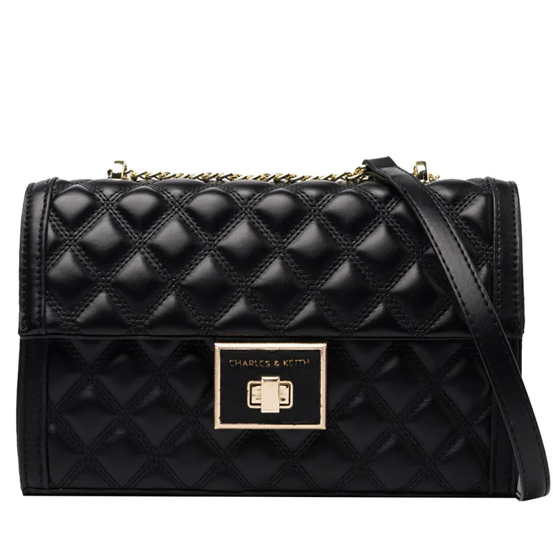 

PU Embroidery Thread Small Square Bag Western Style Women's Shoulder Bag Fashion Chain Bag Temperament Messenger Handbag