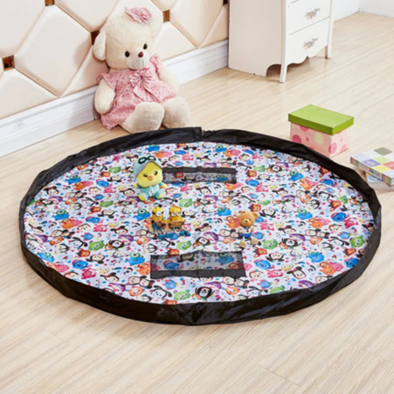 

Baby toy fast storage bag waterproof double layer Oxford cloth storage bag portable beam mouth building block finishing toy mat