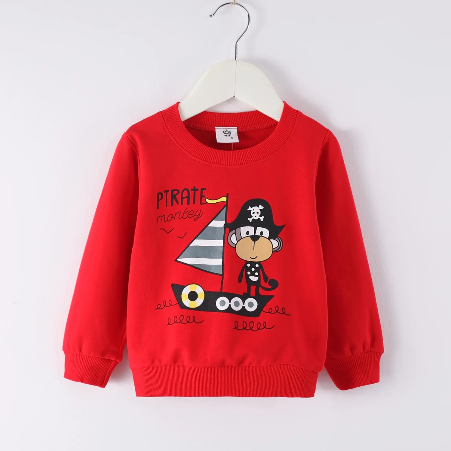 Детский свитер с длинными рукавами джемпер круглым вырезом для маленьких