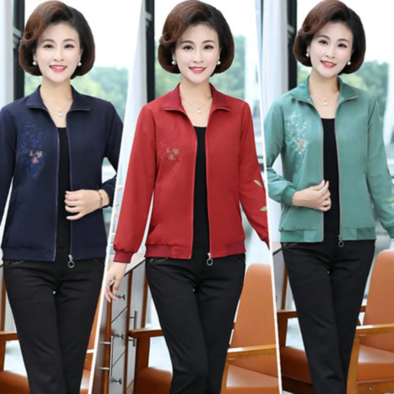 Куртка для женщин среднего возраста весна-осень повседневное пальто короткая