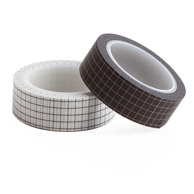 10M Solid Color Grid Washi Tape Japanese Paper DIY Planner Masking Adhesive Tapes Stickers Decorative Stationery | Канцтовары для