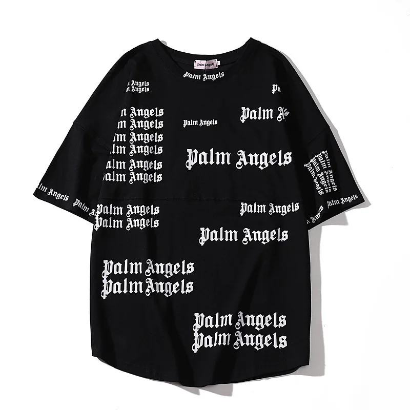 

High quality Palm Angels creative PA letters full print wild loose men and women short sleeve T-shirt
