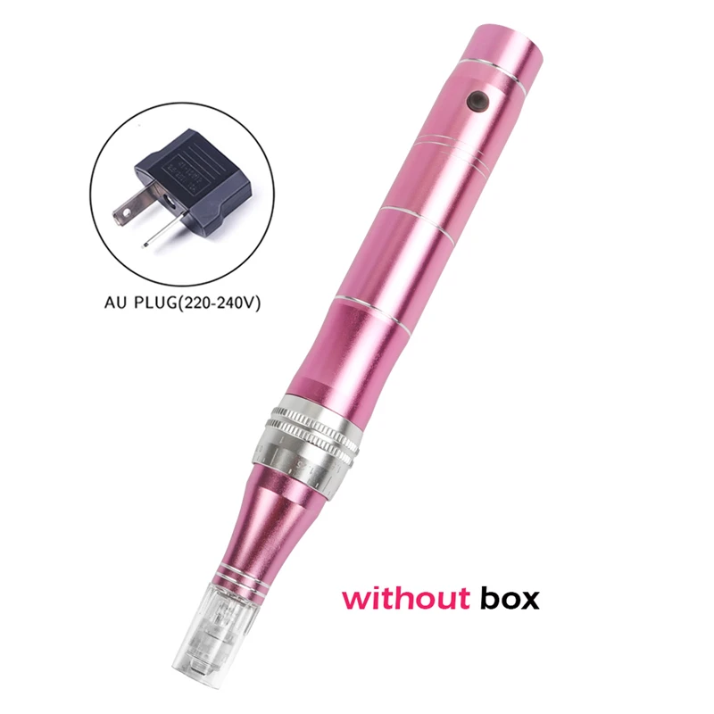 AU plug without box Электрическая регулировка микро игла ручка подтяжка кожи авто микро игла ручка машина антивозрастной кожи терапия устройство - Цвет: AU plug without box