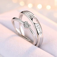 romantic forever love promise heart ring plated couple rings mens womens wedding jewelry
