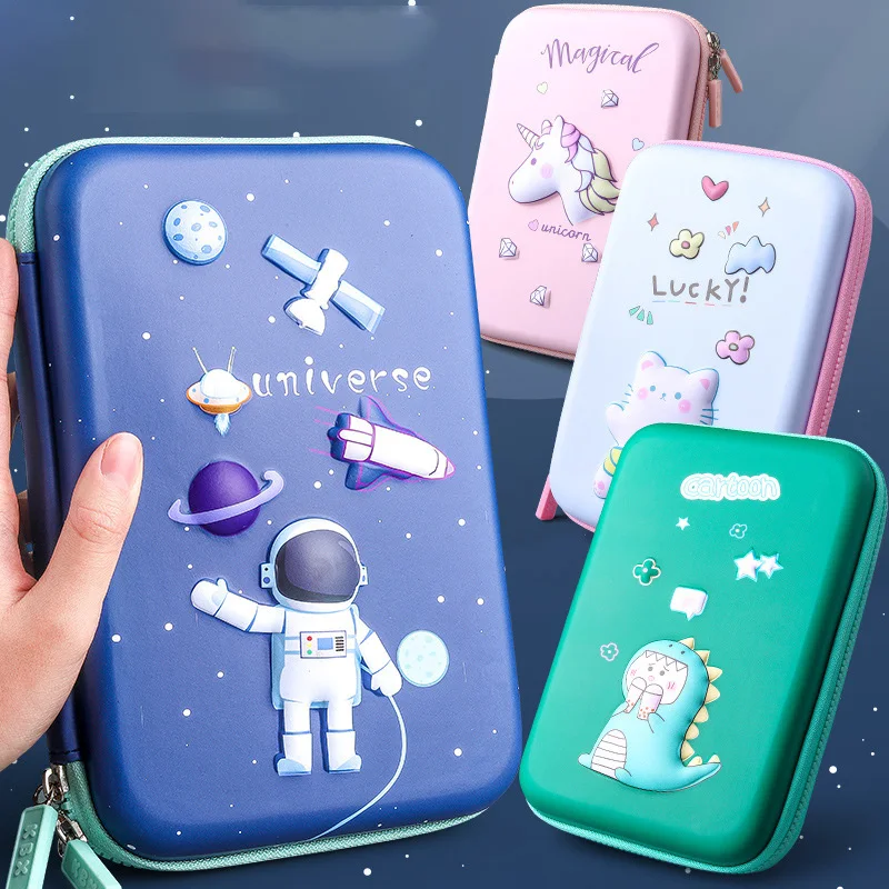 Объемный чехол для карандашей большой емкости Милый Розовый Единорог фотоальбом