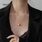 Европейский и американский простой матовый металлический шар ожерелье из нержавеющей стали Женская бижутерия Корейская Сексуальная Шейная цепочка для девушек
