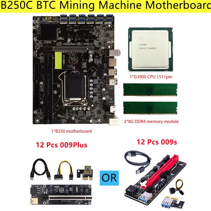 

Brand New B250C BTC Mining Machine Motherboard 12 USB 3.0 To PCI-E X1 Graphics Card Support LGA 1151 DDR4 SATA3.0 For Miner