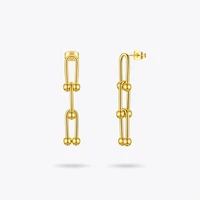 enfashion hollow link chain drop earrings for women stainless steel bead dangle earings fashion jewelry 2020 pendientes e201159