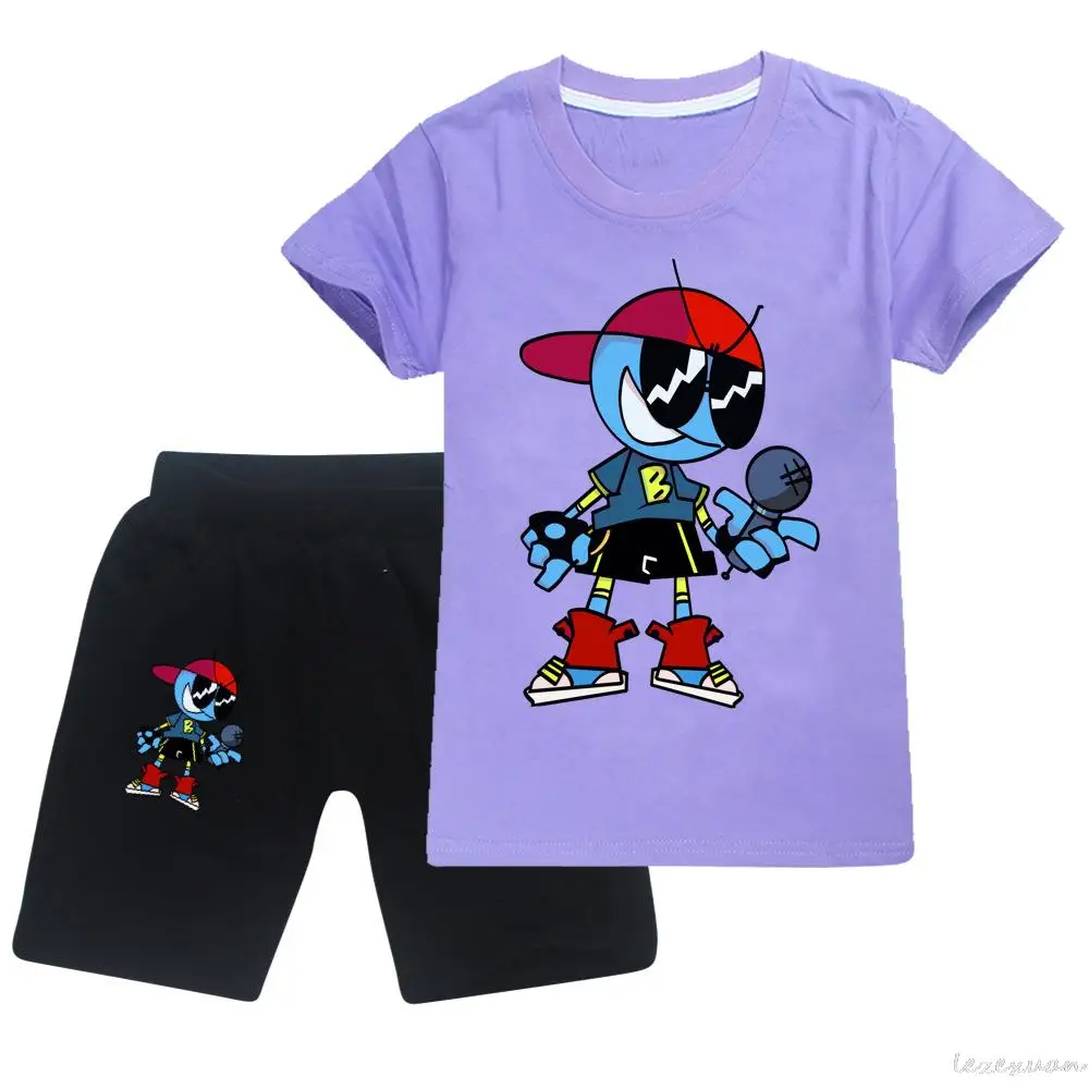 Детский спортивный костюм из футболки и свитшота с мультяшным принтом|Комплекты