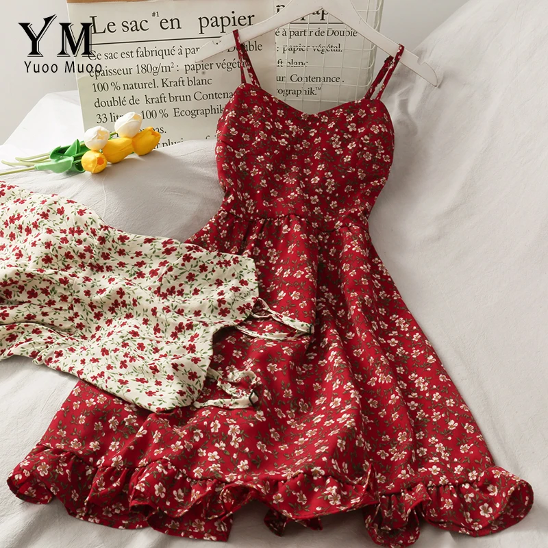 

YuooMuoo шикарное горячее Двухслойное мини-платье, женское Модное шифоновое пляжное платье на тонких бретелях, корейское короткое летнее платье для девочек