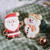 1pcs santa snowman cookie icing cookie mold three dimensional baking cookie tool