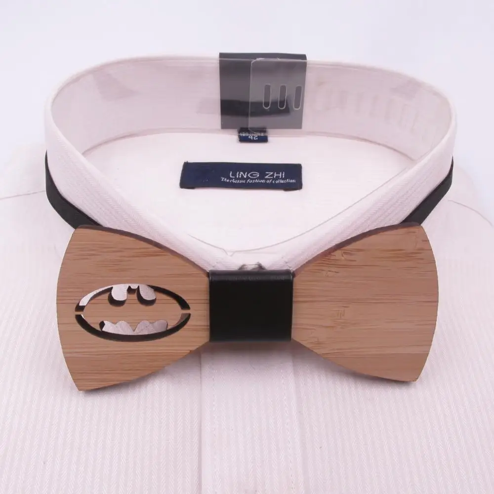 Деревянный модный галстук-бабочка летучая мышь мужские аксессуары Суперстиль
