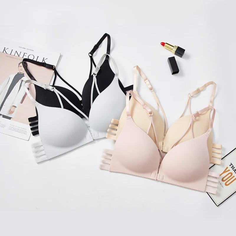 Женские сексуальные бюстгальтеры пуш ап с передней пряжкой регулируемый