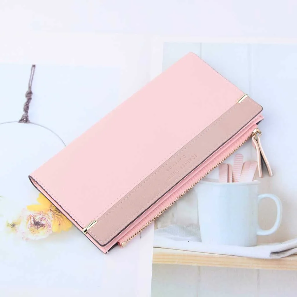 Женские бумажники из натуральной кожи Женский Длинный кошелек модная сумка на