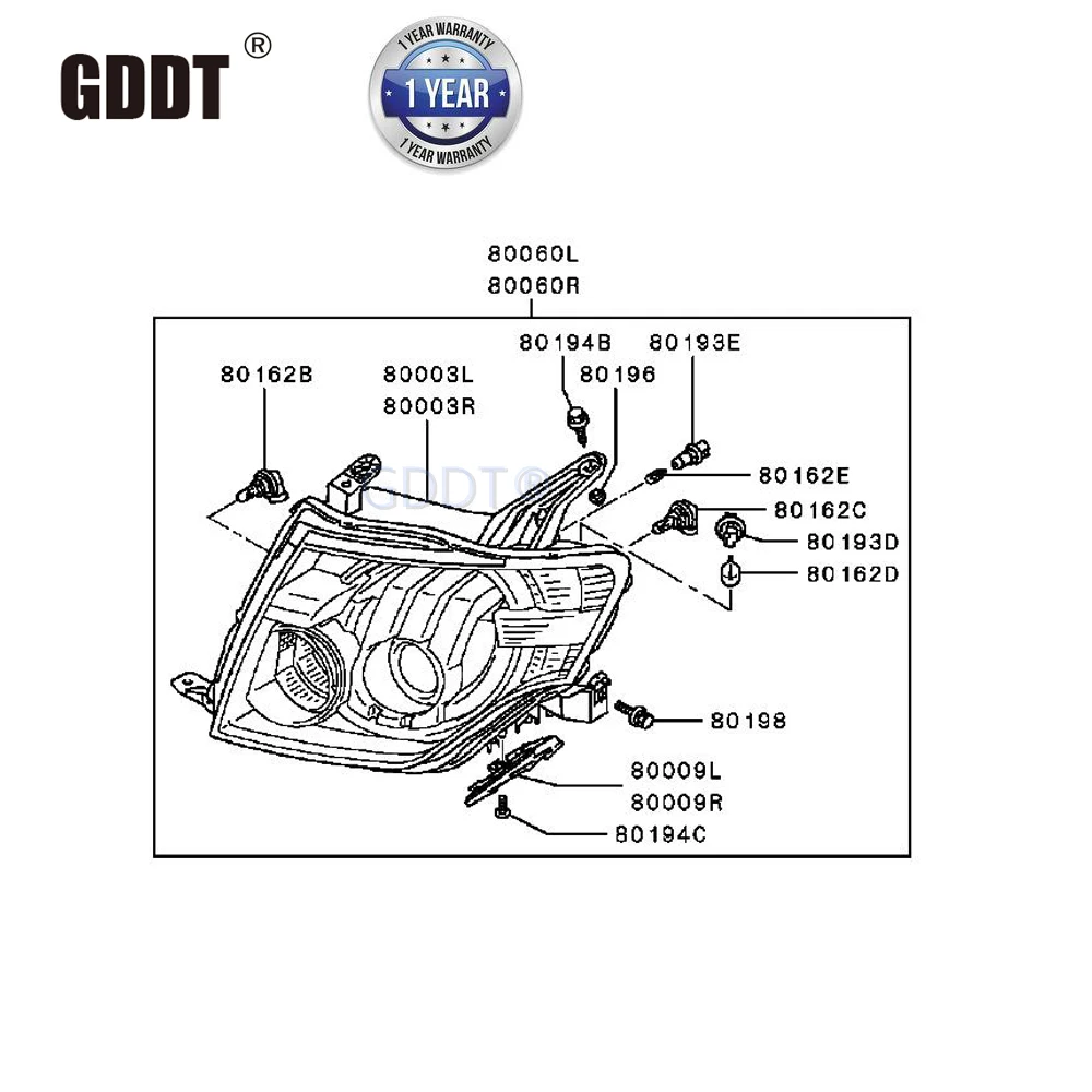 1 Piece Hid Headlight For Pajero V97 V93 V98 V87 Xenon Head Lamp For Montero With Electronic Adjust Motor Half Assy Shogun V95 Buy At The Price Of 81 59 In Aliexpress Com
