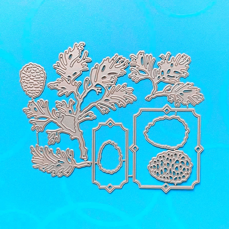 

YINISE Metal Cutting Dies For Scrapbooking Stencils PINE TREES CONES DIY Paper Album Cards Making Embossing Folder Die Cuts Mold