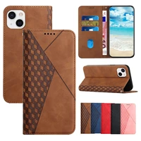 leather cases for iphone 13 12 11 pro max xr xs se 2020 6 7 8 plus rhombus wallet cover magnetic flip protection phone fundas