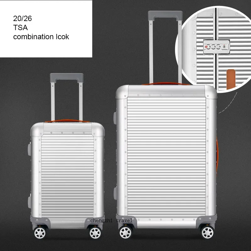 Model B TSA lock CARRYLOVE 2" 26" дюймов Алюминиевая тележка Спиннер чемодан для путешествий на колесах - Цвет: Model B TSA lock