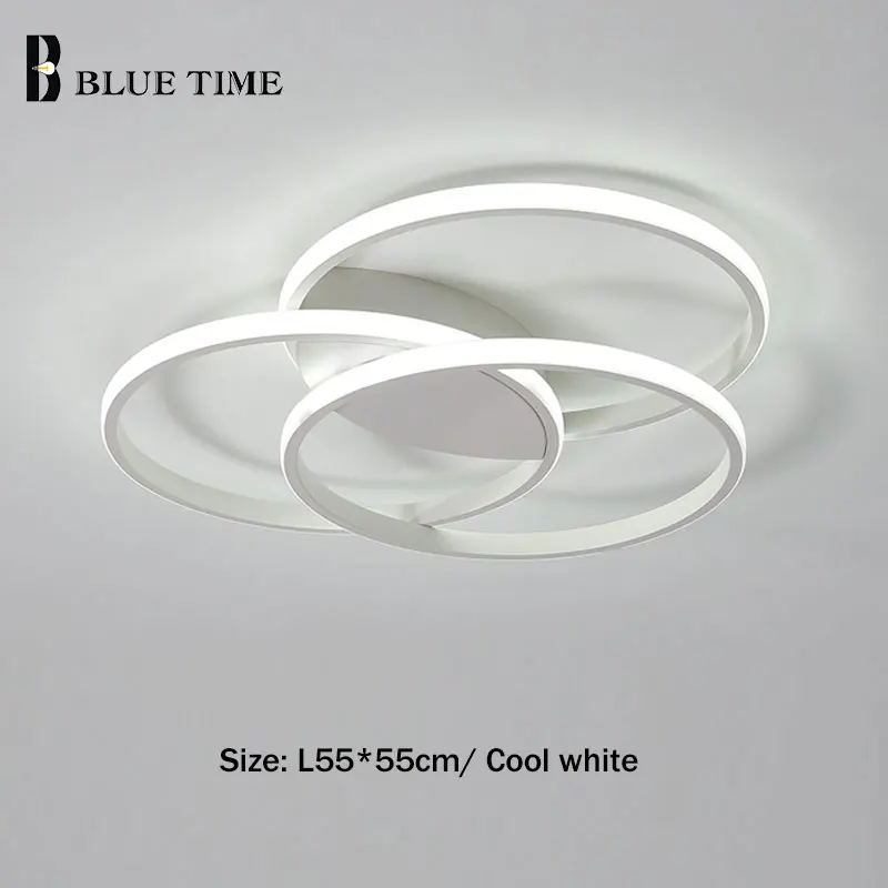

Led Ceiling Lamp For Living room Bedroom Dining room Kitchen Lights 2/3 Ring Circle White Metal Ceiling Lights RC Dimmable