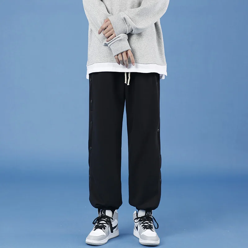 

Spring Summer Popular Men's Casual Drawstring Breasted Pants Loose Solid color Wild Men's Sports Men's trousers Large Size 5XL