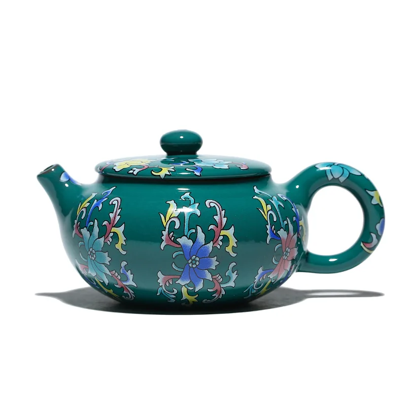 

Enamel purple clay pot belly pot 180ml handmade small teapot tea set square drum pot Gift Factory