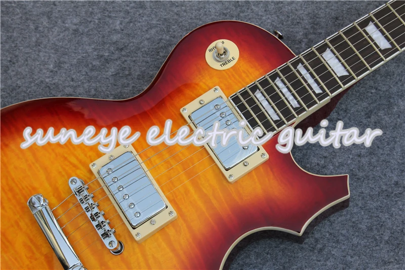 Suneye Sunburst стеганая Отделка электрогитары хромированная фурнитура гитары Электрический Левша гитары Комплект на заказ