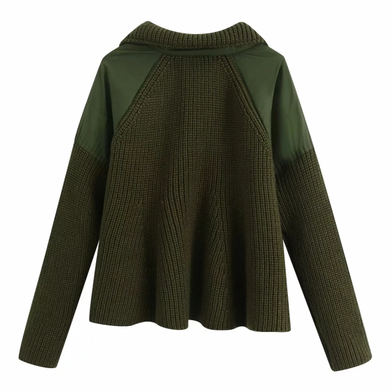 2020 New women fashion patchwork knitting sweater female zipper decoration casual pullover spring chic brand leisure tops S248 | Женская