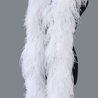 13 ply dyed natural ostrich feathers boa 2 meters white ostrich feather shawl for wedding party dress sewing decoration scarf