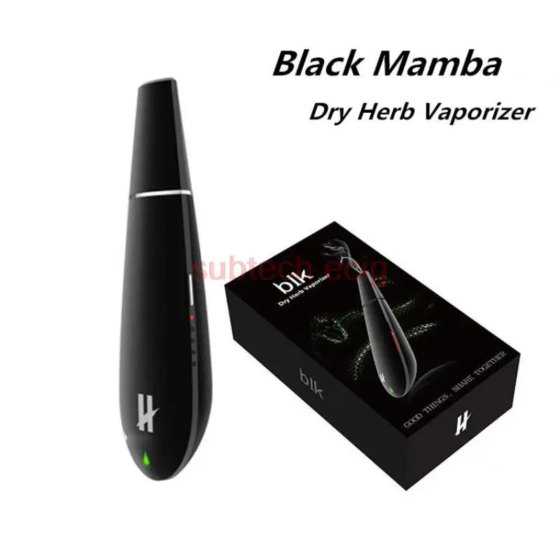 

Authentic Kingtons Black Mamba TC Dry Herb Vaporizer E-Cigarette 1600mAh Battery With Ceramic Heating Chamber Herbal Vape Pen