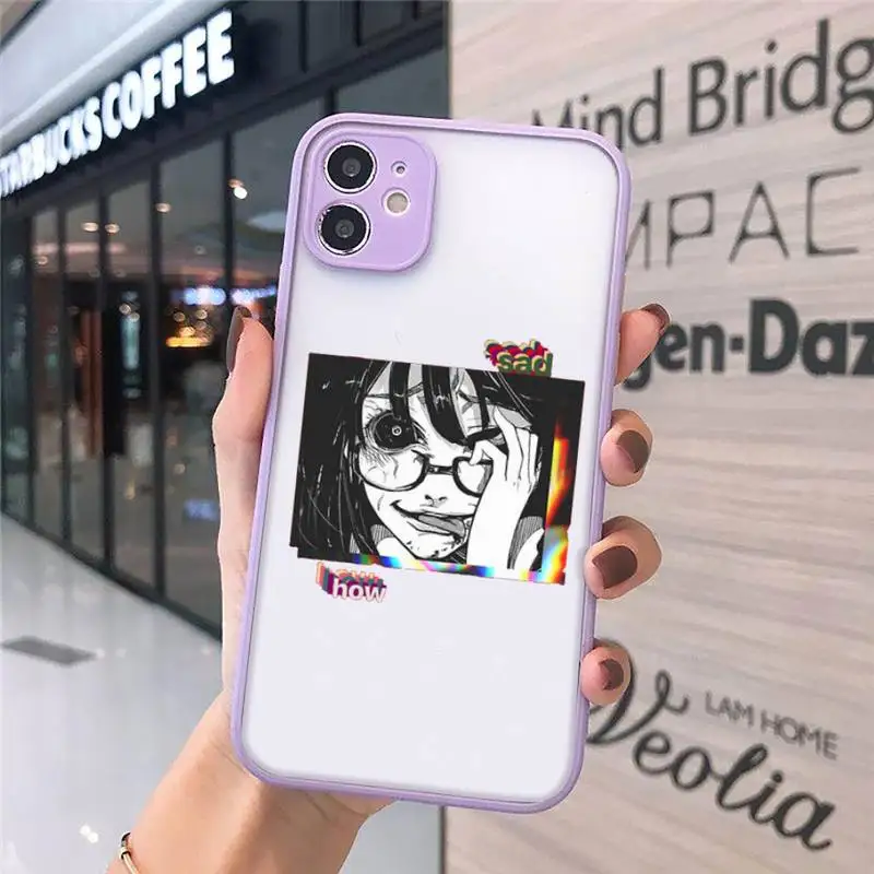 

Sad Japanese Anime Aesthetic Phone Cases Matte Transparent for iPhone 7 8 11 12 s mini pro X XS XR MAX Plus cover funda