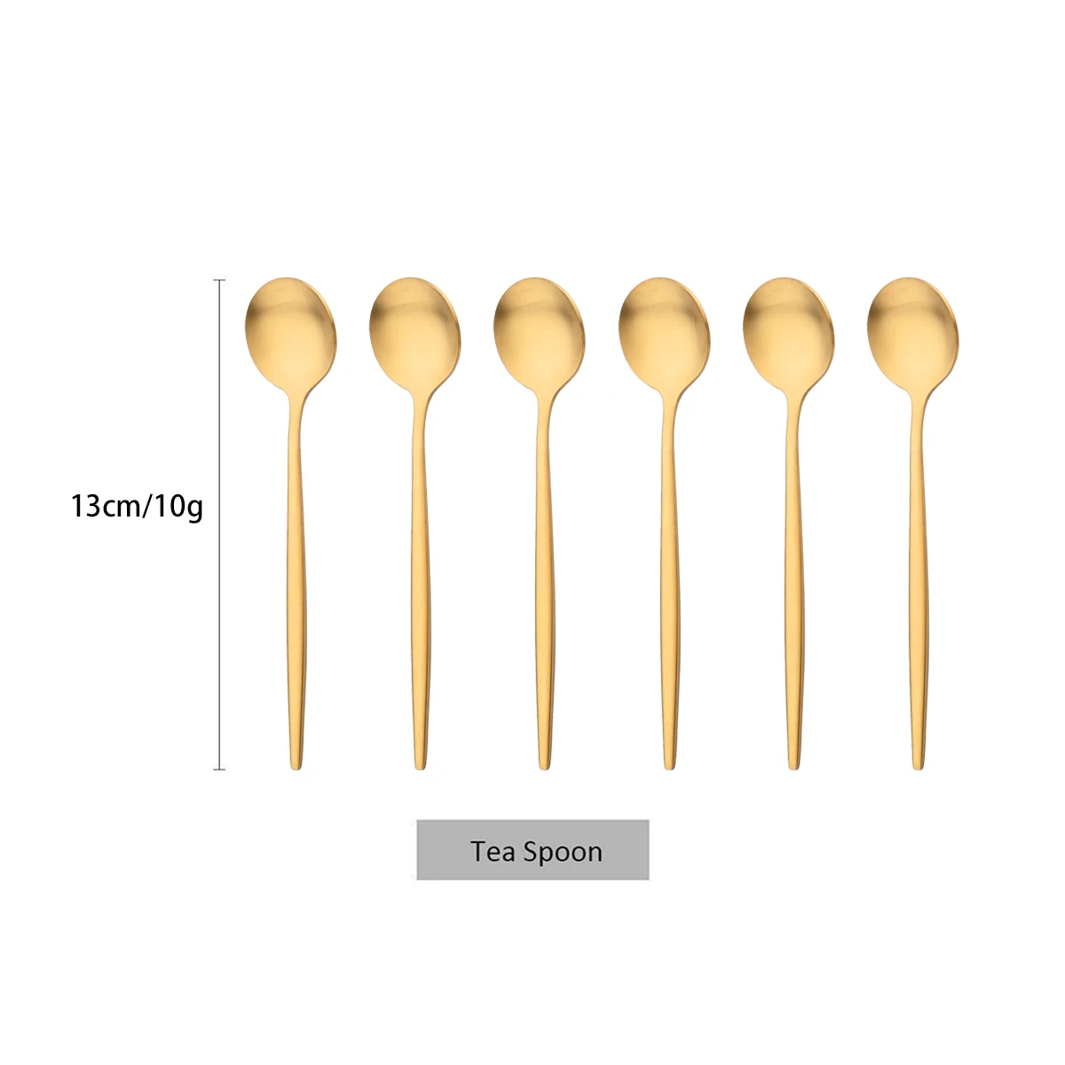 

6Pcs/Set Gold Coffee Tea Spoon Dinnerware Western Matte Stainless Steel Cutlery Dinner Small Spoons Tableware Kitchen Silverware