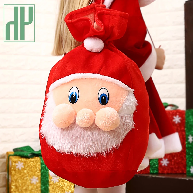 

Christmas Gift Children's Backpacks Toys Plush Xmas Candy Baby New Year Kids Santa Claus Family Party Decor Backpack For Girls