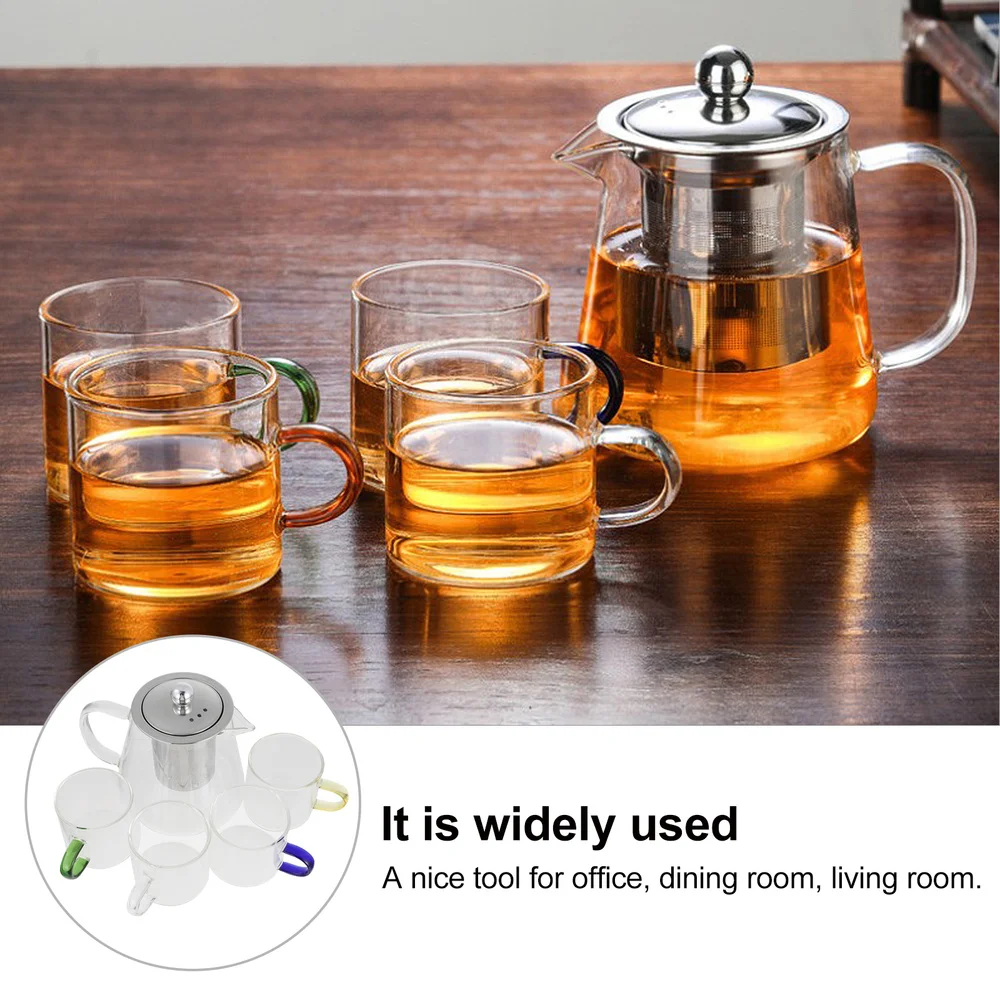

1 Set Heat Resistant Glass Teapot Transparent Boiling Tea Kettle with Cups