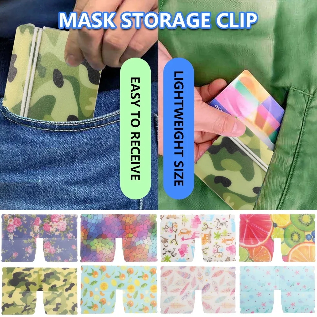 1pc Waterproof Portable Face Masks Organizer Dustproof Foldable Clean Clip Clamp Colorful Mask Storage Folder | Аксессуары для