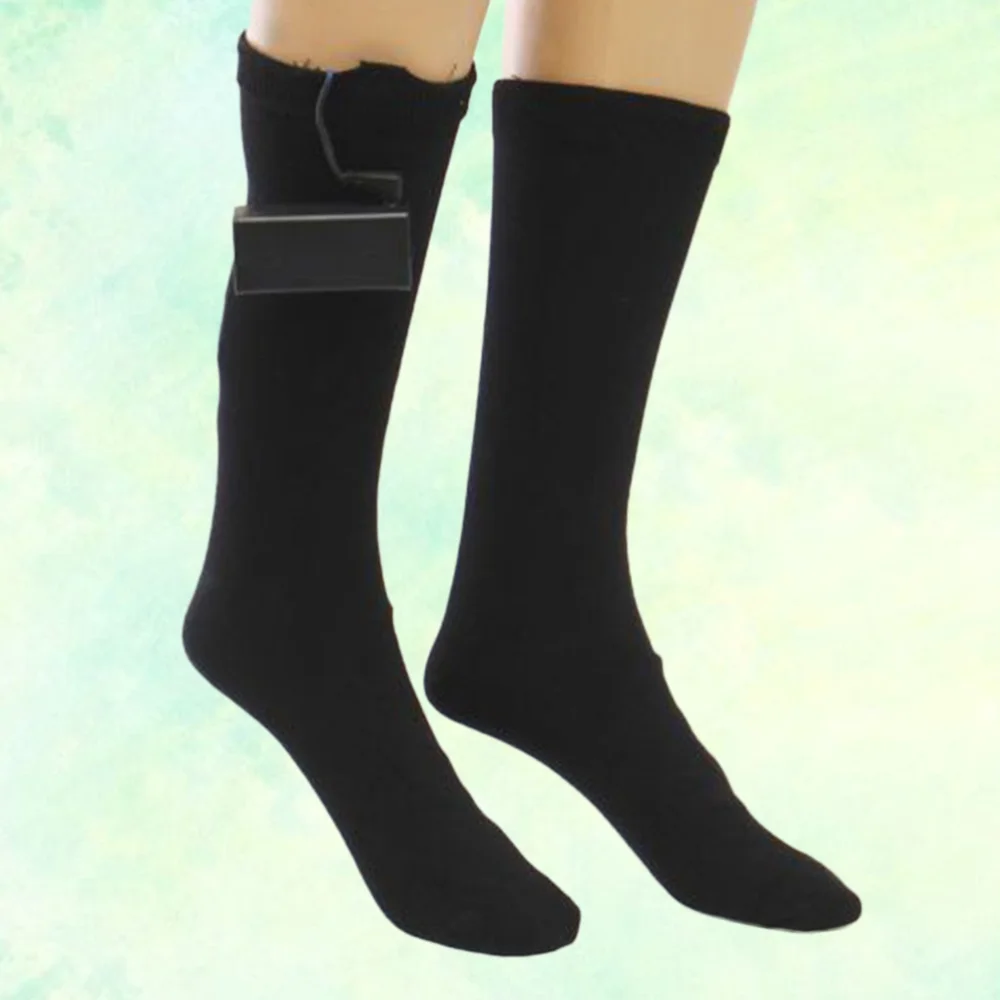 

1 Pair Socks Cotton Double-layer Warm Battery Heating Socks Heated Thermal Socks Battery Operated Winter Warm Keeping Socks Not