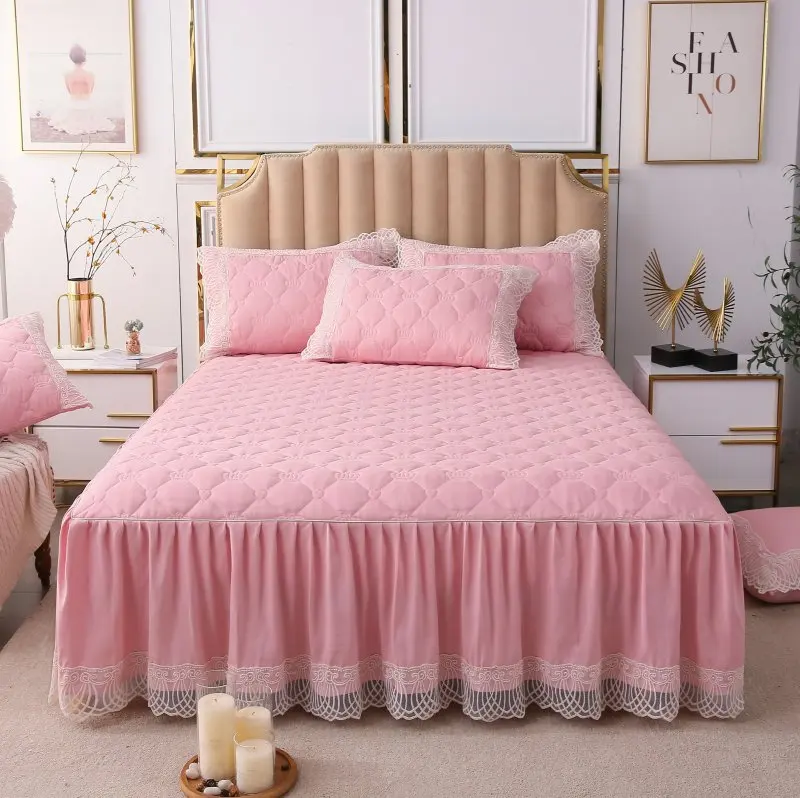 Модное мягкое постельное покрывало свадебная постельная юбка с защитой от