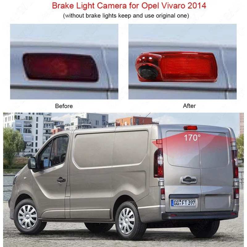 

Car Rear View Brake Light Backup Camera Auto Parking Reverse Camera for OPEL VAUXHALL VIVARO RENAULT Trafic 2014